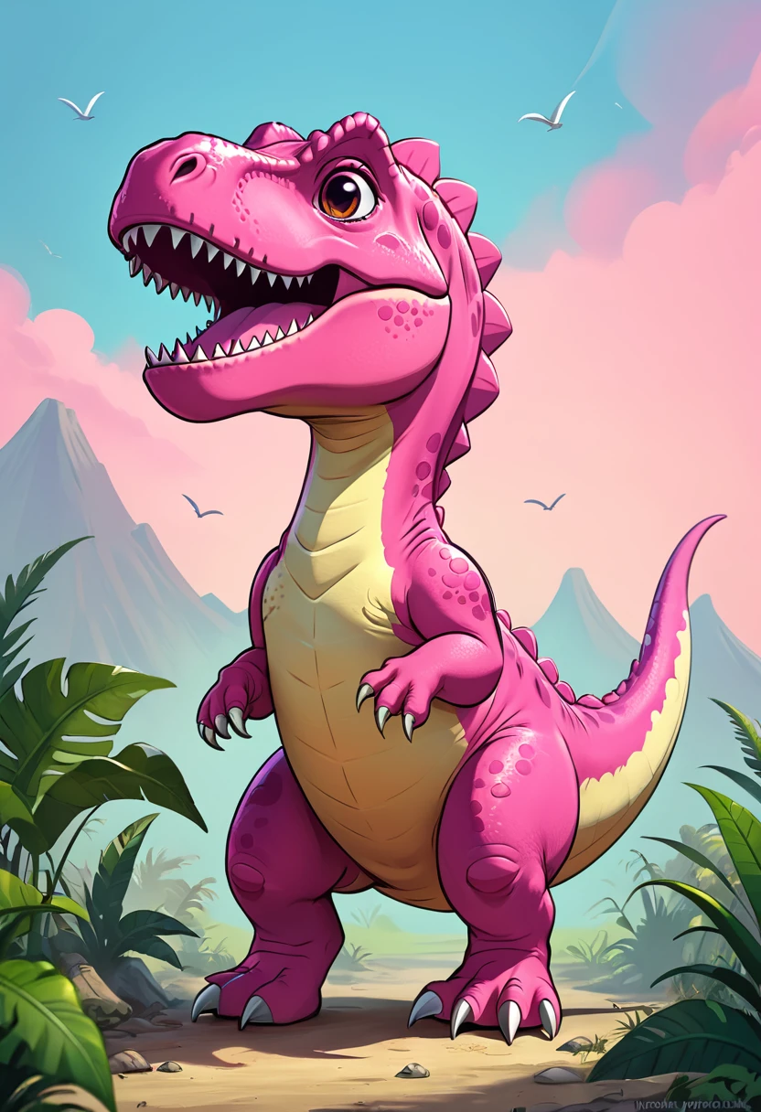 Cute pink Tyrannosaurus Rex