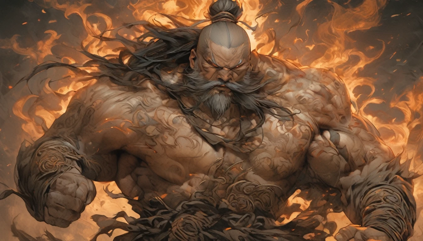 Line art drawing comic a perfect handsome male, Clear Face, Man in his 50s,muscle, Ancient Chinese armor,Topless, Black Hair, Long Beard, (Depict the whole body), Fine grain, Detailed face,Perfect hand-crafted detail,Big Sword,anger,scar,
cast (unfathomable,Bamboo Flooring,Fire Glass Panel Brownian Motion,Diagonal lines,Zenith angle,Dust storm,Superfluid,ball,oval ,Flowing magic:1.0)| Shogun, (Vibrant,Illuminate,Enthusiast,cycle,Emerald green,Chrome Yellow Arcanum,Dazzling,shine ,liquid crystal,Space dust,Teleport,The Magic of Dashed Lines:1.0) Purification spell, Trace the symbol on the parchment with a quill, Precisely craft a spell, Astral Sparkle, Simple Positive XLv1, Ultra-high resolution, wallpaper, 8K,Richly textured details, Elevation, A magnificent composition, . graphic illustration, Comic art, graphic novel art, Vibrant, Very detailed . Professional, Sophisticated, Modern, Minimalist, graphic, Line art, vector graphics