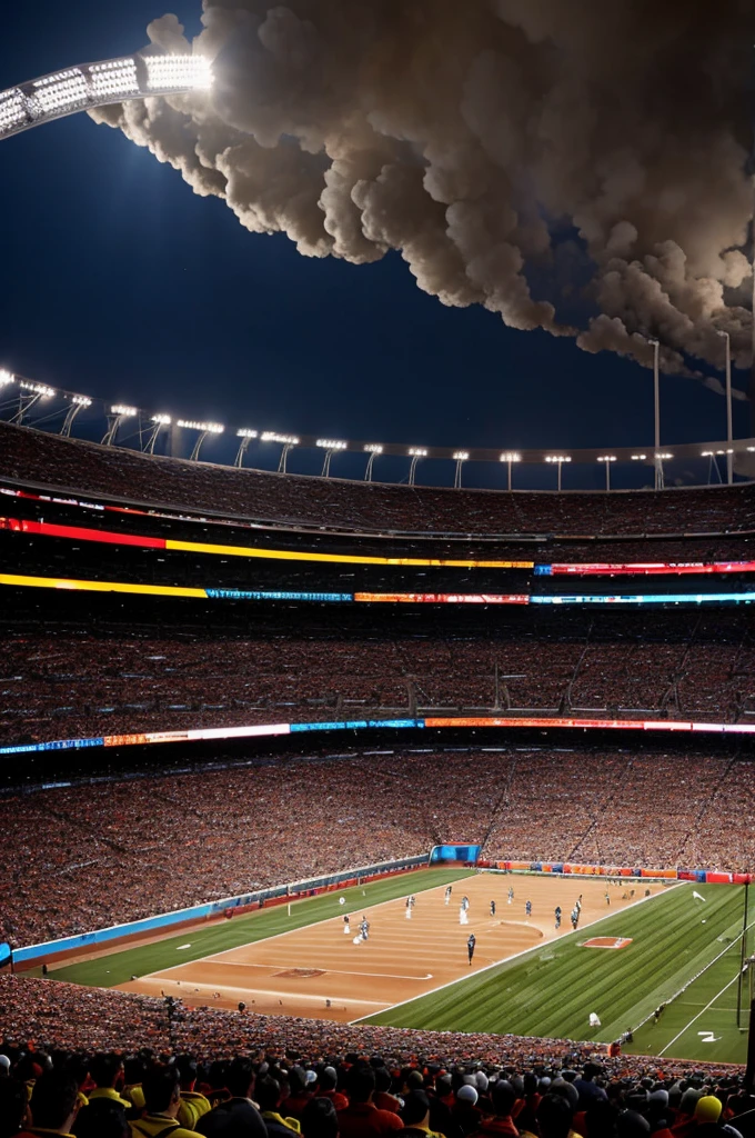 stadium on fire