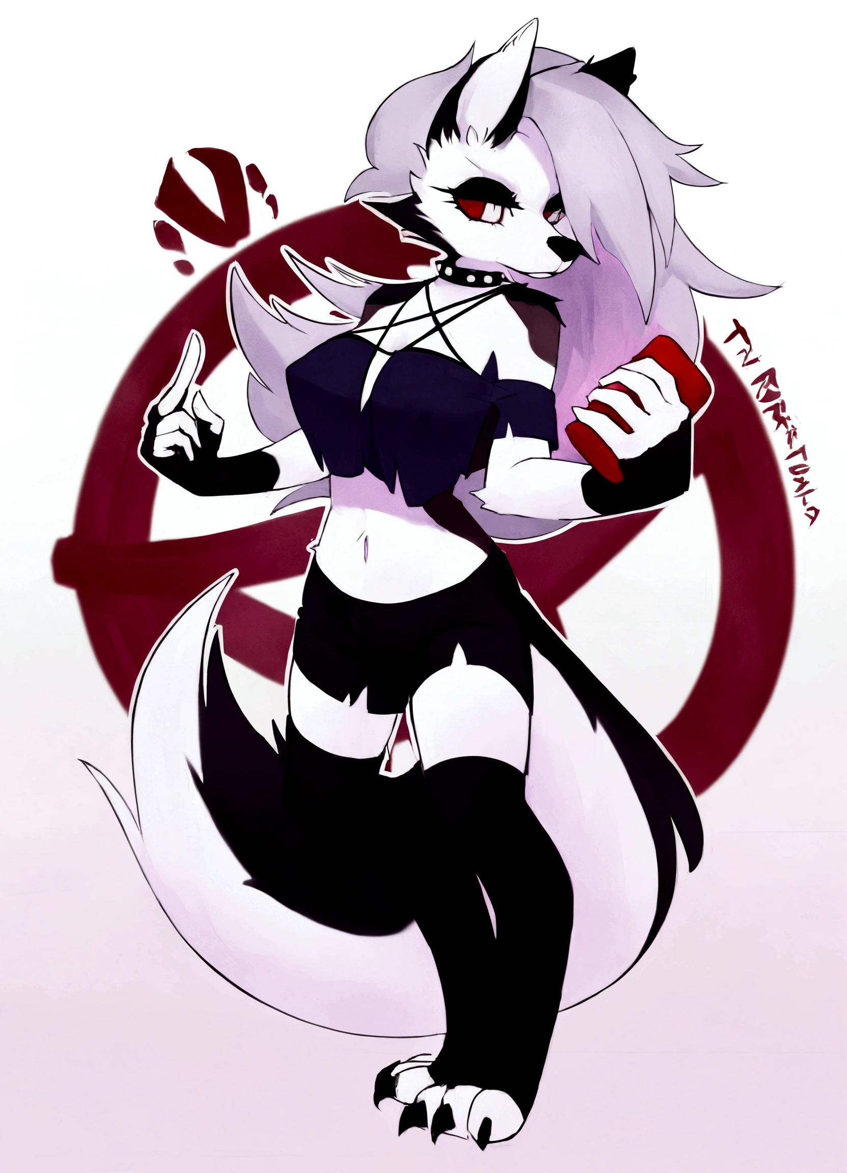 furry (gothic nun huge breast), set in the Helluva boss series, leather clothing inside a gothic church at night, neon lights, Very dark, horror, red tones, chaos, Sinister, High details, ultra realistic, cinematic lighting, Movie, grain, UHD faces, volumetric shadow, incredibly detailed.
