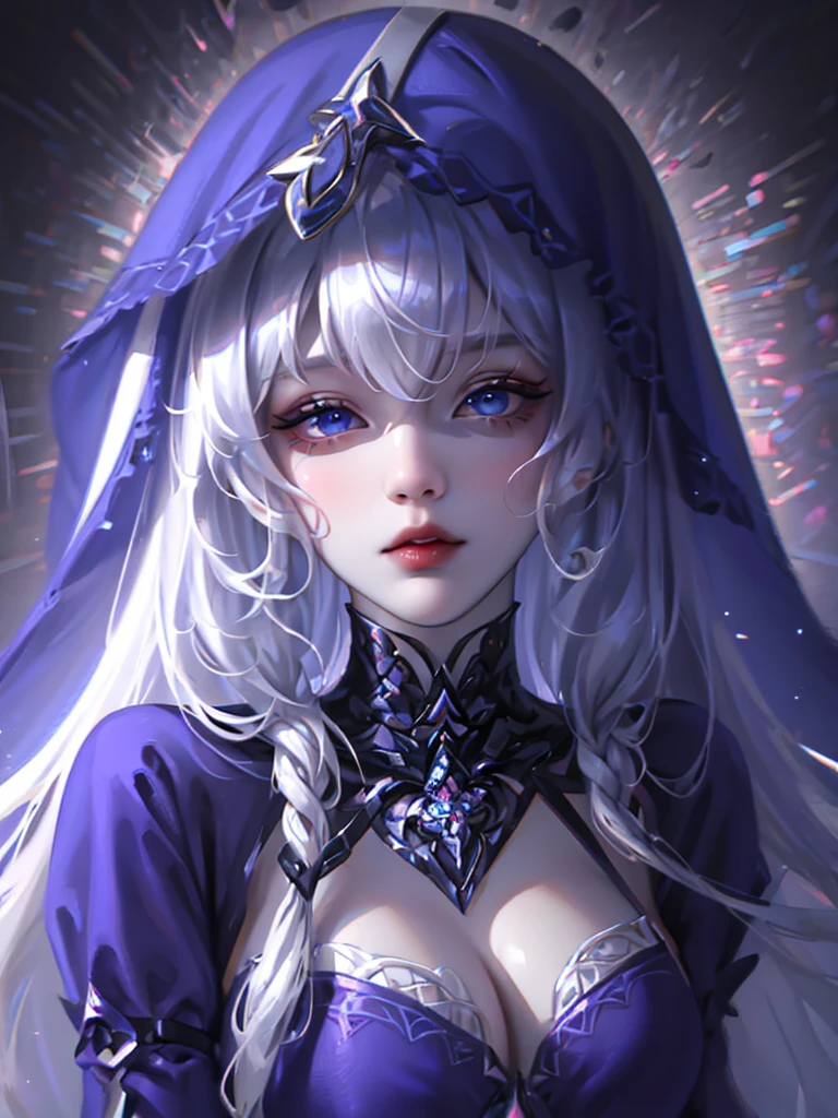 Unbeatable beauty, Skin is firm and shiny, bangs between eyes, Shiny straight beautiful platinum blonde, Silky extra long straight hair, Eyeliner, Sexy beautiful innocent , HD big big beautiful bright blue eyes, beautiful cute girl, baby face, eve