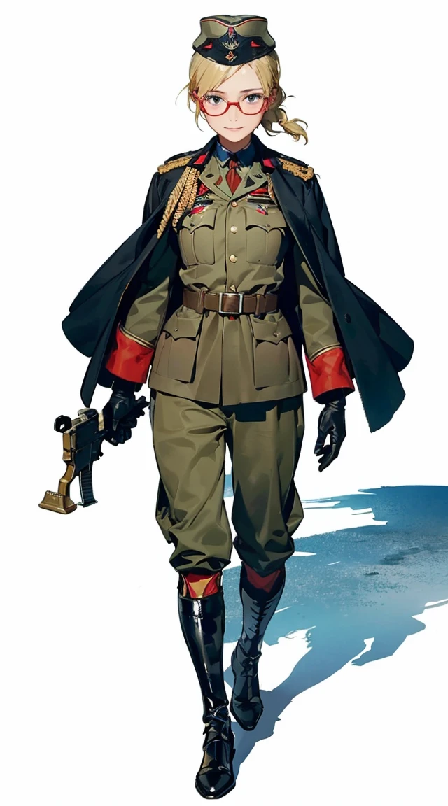 FEMALES,Short-cut hairstyles、 solo,Full Face Mask, goggles、(Tight bodysuit with dark skin, long boots), Full body, Cowboy Shot, (How to hold and aim a weapon, M4 carbine), Realistic, Shoulder holster, Shooting Range Background masterpiece, (masterpiece, top quality, best quality),1girl, solo, bodysuit, breasts, long hair, white background, smile, simple background, medium breasts, helmet, looking at viewer, skin tight, sitting, lips, blue bodysuit, motorcycle, black gloves, gloves felsa, blue eyes, blonde hair, single braid, black bra, black underwear, Fishnet, elbow gloves, looking at viewer, seductive smile, embarrassed, blush, lying, on back, legs raised, on large bed, from_above, cinematic lighting, high quality, masterpiece, (extremely detailed CG unity 8k wallpaper), (masterpiece), (best quality), (ultra-detailed), (best illustration), (best shadow), (absurdres), (extremely detailed CG unity 8k wallpaper), BREAK girl, sweat, steam, medium breast, nsfw, shy, light smile modest, remote shooting, detailed beautiful delicate face, Detailed beautiful delicate eyes, perfect facial proportions, High definition skin, thin skin, best four inch aspect ratio. With a thumb, a masterpiece, highy detailed, Realistic, (German World War II general uniform reference : 1.8), the highest facial resolution, , modestly dressed woman, fully dressed, ( mic, blackquality hair, black bangs straight, super thin braids, bangs straight, Red glasses, dark green eye, science fiction, Fighter aircraft, standing On the landing of a Fighter aircraft, the agency, a deeply intelligent personality, A calm expression, a respectful face, A war, a Fighter aircraft