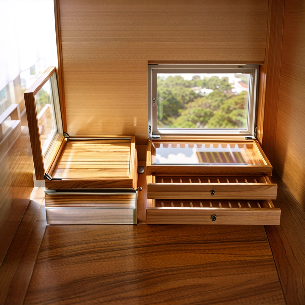 In this cozy room,A ray of sunlight shone through the half-drawn curtains on the table,Let the wood grain on the watch storage box shine with a faint luster。There was a calm and peaceful atmosphere in the air around them。There are several still lifes hanging on the walls of the room,It adds a touch of elegance to the space。And on the other side of the room,The half-open window lets in the breeze,The pages on the small desk by the window turned in the wind,This quiet scene gives a sense of tranquility and comfort。