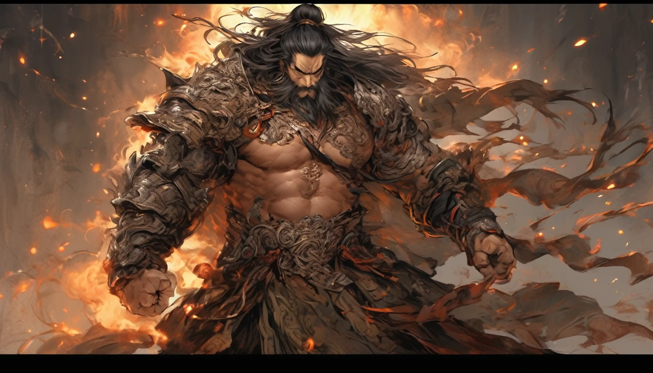 (Realistic),masterpiece,best quality,cinematic lighting,natural shadow,highest detail,professional photography,detailed background,depth of field,insane details,intricate,aesthetic,detailed face,subsurface scattering,realistic hair,realistic eyes,Low Angle,
r1ge,1man,tough guy,full body,hanfuman,Shaggy hair,Shaking Hands,glowing,aura,energy,beam,flying debris,
<lora:weight_slider_v2:0.5>,<lora:muscle_slider_v1:1.5>,
<lora:r1ge - AnimeRage:0.3>,
<lora:add_detail:1>,<lora:æ³å
:0.3>,
<lora:000_AiMeishi_hanfuMan:1>,