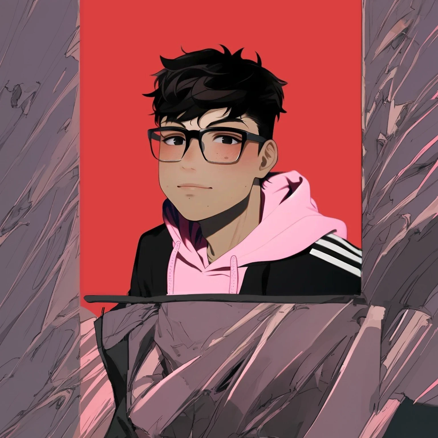 A man wearing black jacket, anime style, 2d animation