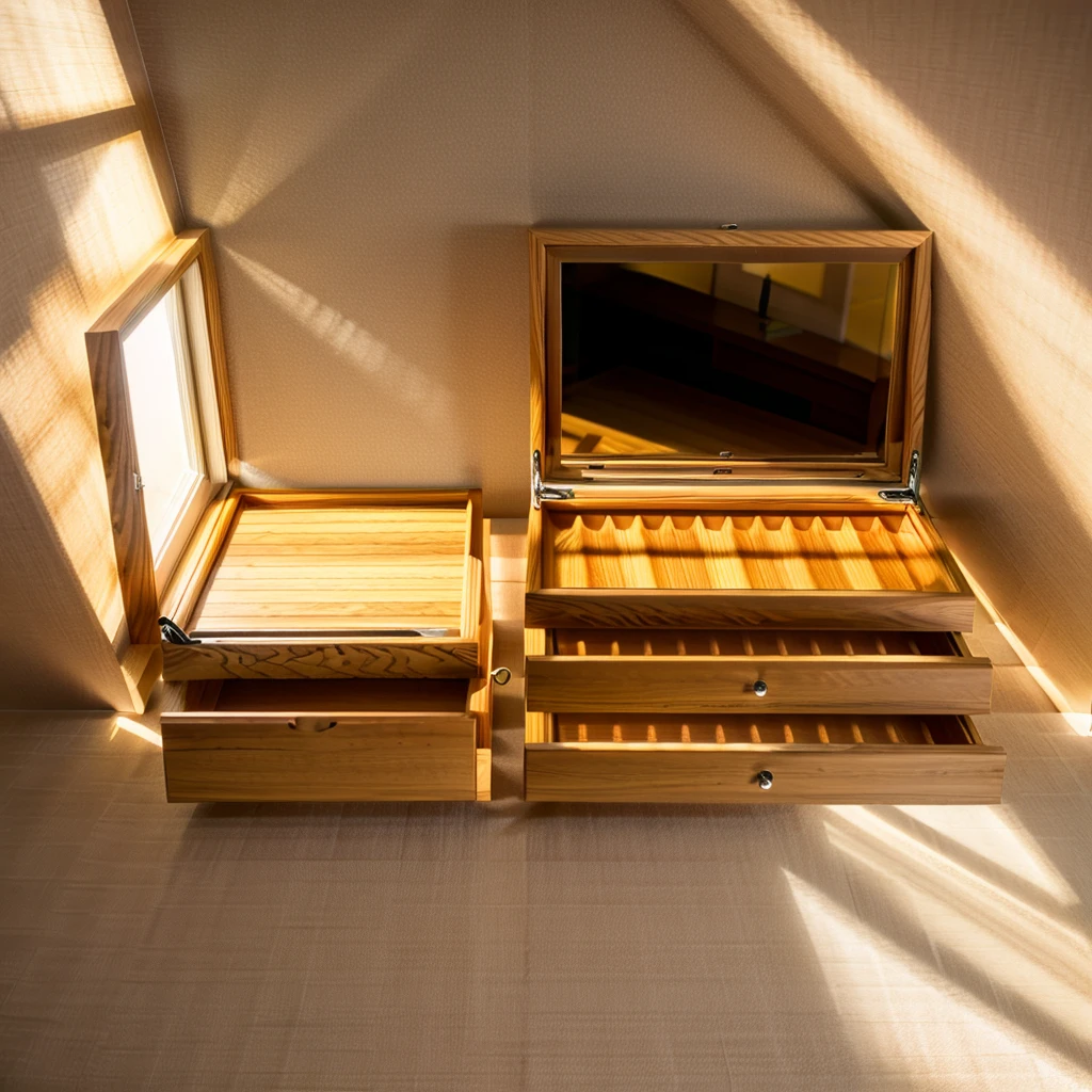 In this cozy room,A ray of sunlight shone on the table through the half-drawn curtains,Let the wood grain on the watch storage case shine with a faint sheen。There is a calm and serene atmosphere in the surrounding air。Several still lifes hang on the walls of the room,It adds a touch of elegance to the space。And on the other side of the room,A half-open window lets the breeze blow in,The pages on the small desk by the window flipped in the wind,This quiet scene gives a sense of tranquility and comfort。