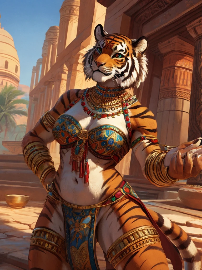 loincloth , Indian Style bra , Ancient India , A strong wind is blowing , Kathakali , motion blur , Brown Skin , plump , (Bengal Tiger:0.9) , Kama Sutra , Honey drips from the mucous membrane , (labia:0.9)