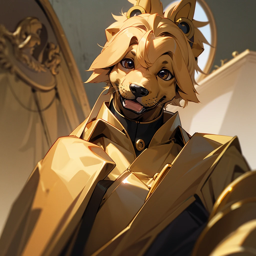 Anthropomorphic golden retriever
