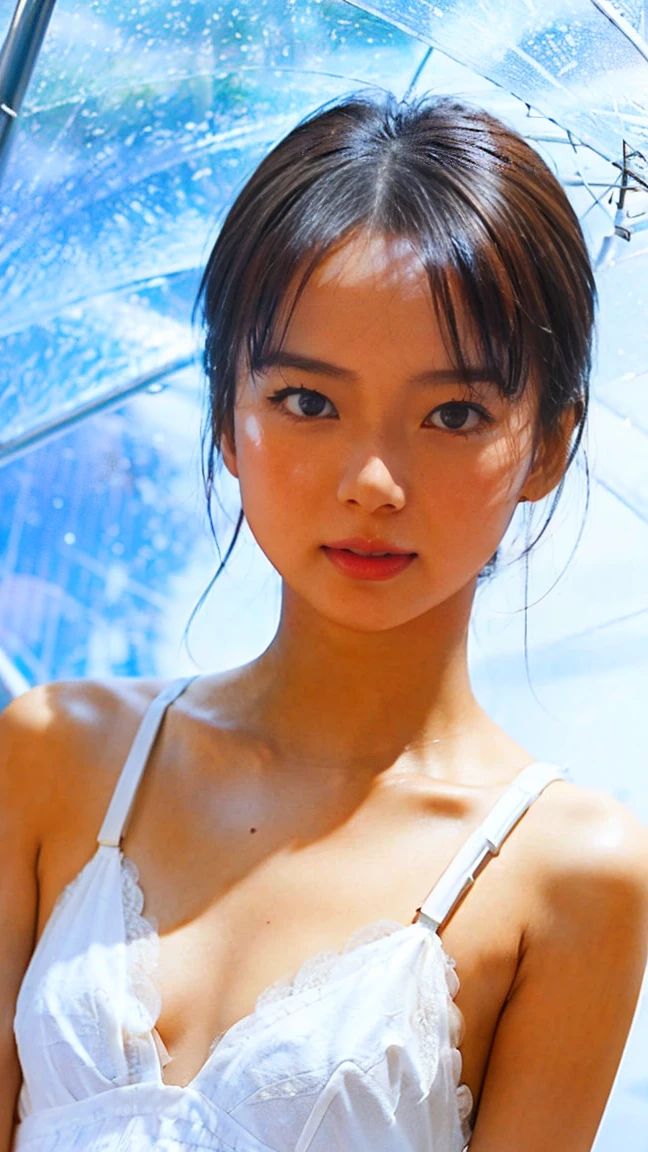 (8k、RAW Photos、highest quality、masterpiece:1.2)、(Realistic、Realistic)、1 Japanese lady、(Short hair)、((Black Hair))、((White Lingerie))、((Petite Woman))、(((Small Breasts)))、Lots of eyelashes、Glowing eyelids、skeletally correct