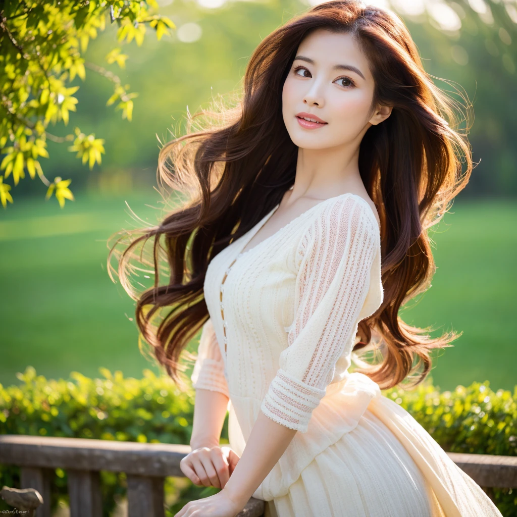 Beautiful mature woman with wavy long hair, she is alluring, Ultra-high resolution,(Realistic:1.4), ((Highest quality)), ((masterpiece)), (be familiar with),