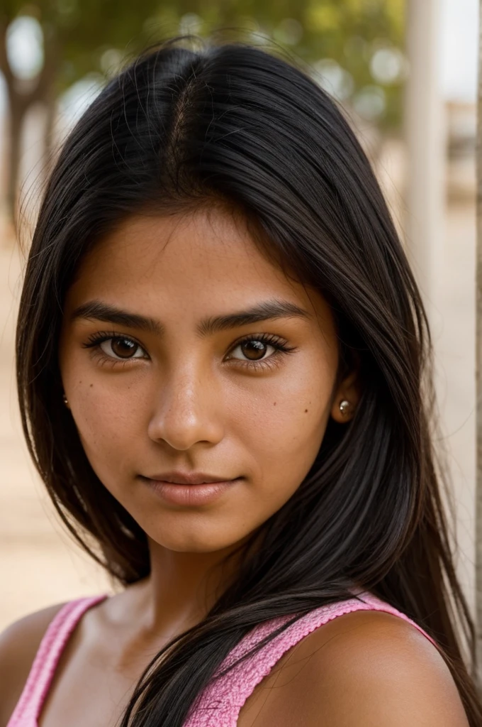 A girl from Peru but from Apurímac who has a black mole on the right side above her mouth