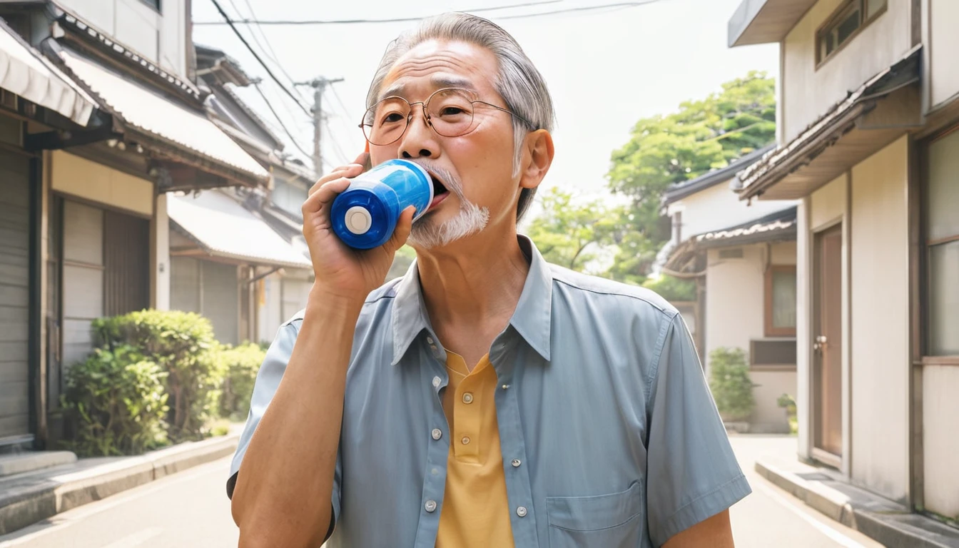 Illustration of heat stroke、uncle