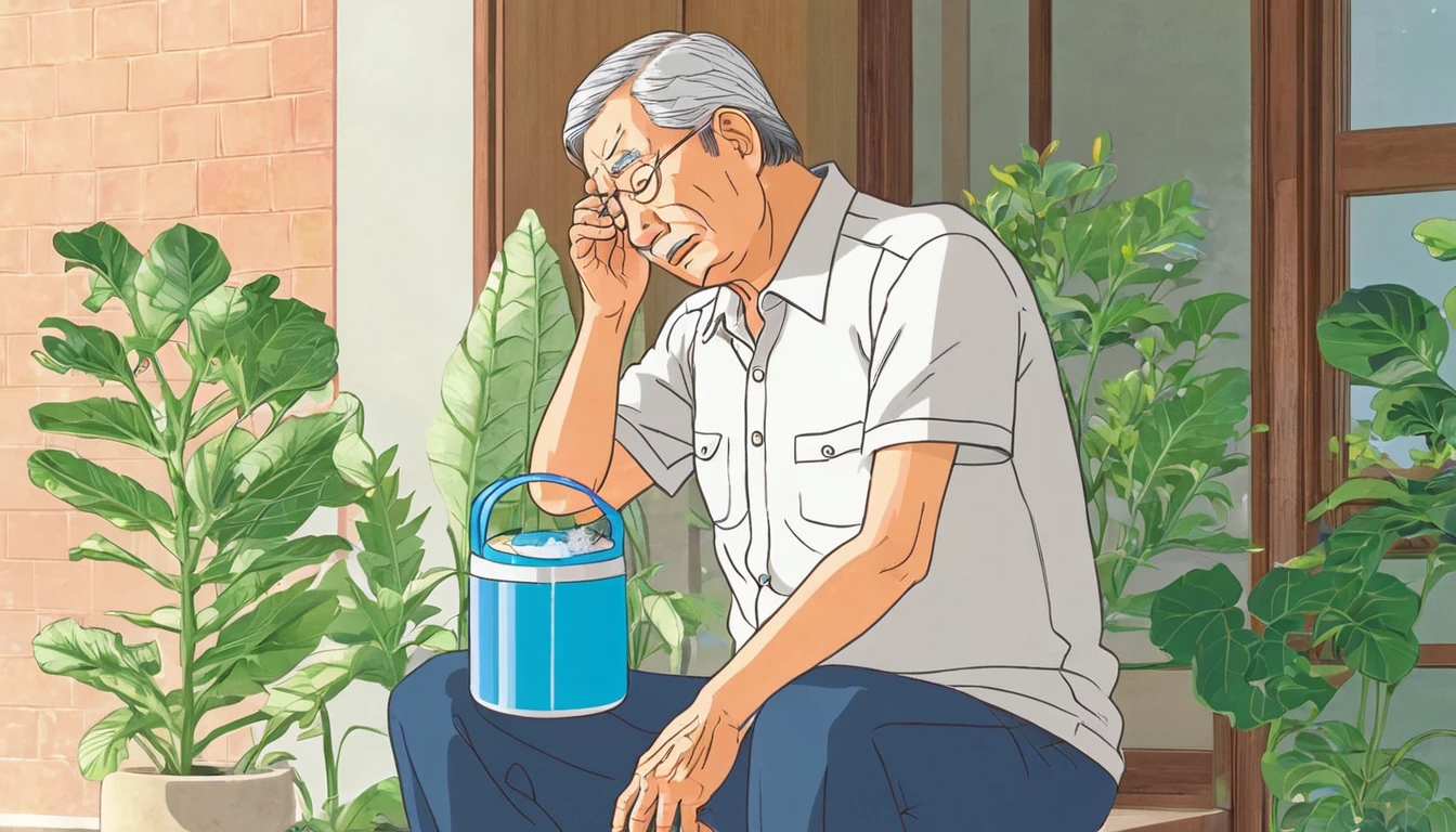 Illustration of heat stroke、uncle