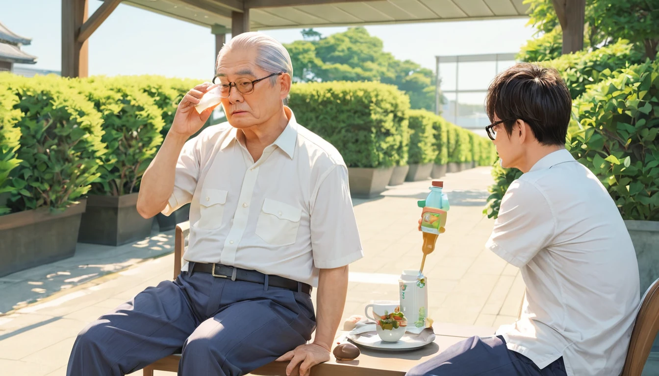 Illustration of heat stroke、uncle