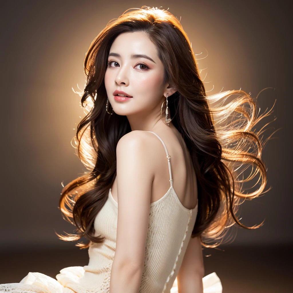 Beautiful mature woman with wavy long hair, she is alluring, Ultra-high resolution,(Realistic:1.4), ((Highest quality)), ((masterpiece)), (be familiar with),