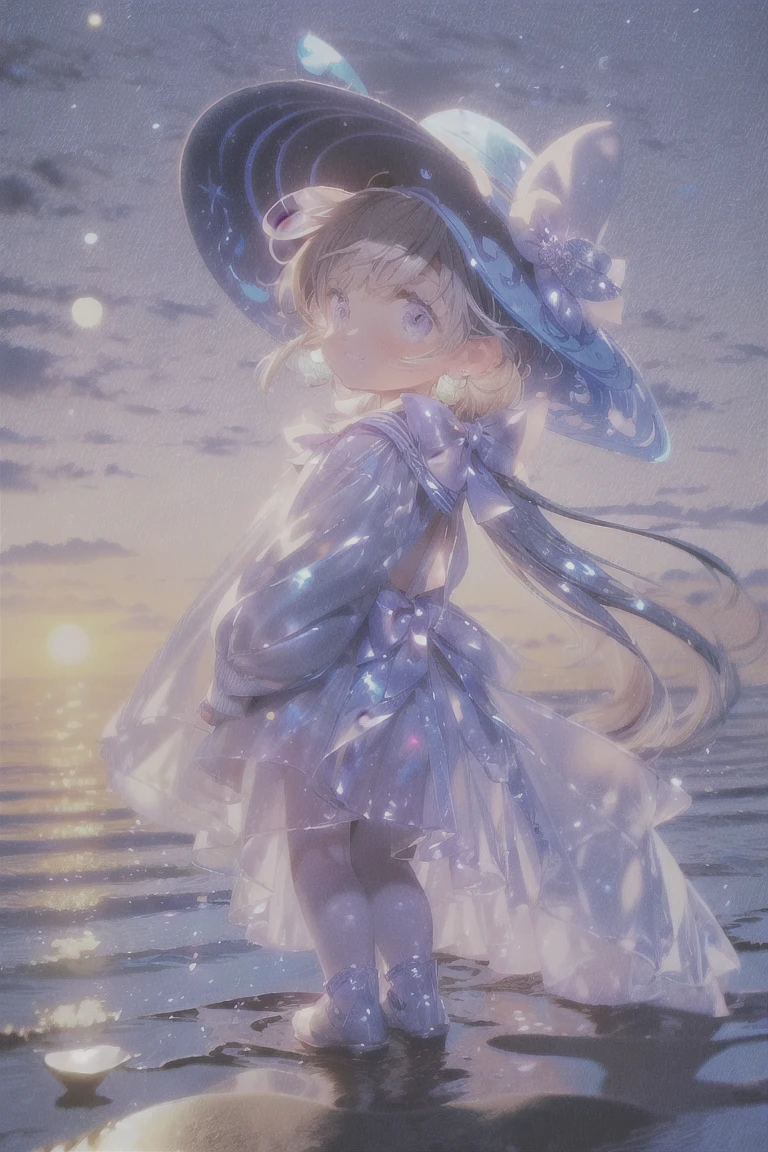  best quality:1.4), (masterpiece:1.4), ultra-high resolution, 8K, CG,1girl, solo, long hair, looking at viewer, smile, open mouth, bangs, blue eyes, hat, bow, ribbon,jewelry, beach,Kneeling on the beach,ass,looking back,back,earrings, outdoors, frills, sky, day, blue sky, side-tie bikini bottom, ocean, hat bow,bow,bikini,sun hat, straw hat,foot,full body, complete foot,((poakl)),shenhe (genshin impact),curtains, 1 girl