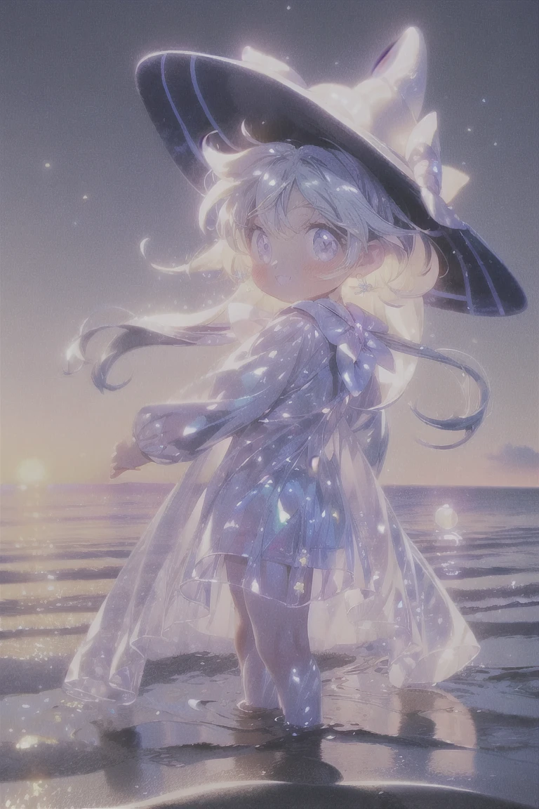  best quality:1.4), (masterpiece:1.4), ultra-high resolution, 8K, CG,1girl, solo, long hair, looking at viewer, smile, open mouth, bangs, blue eyes, hat, bow, ribbon,jewelry, beach,Kneeling on the beach,ass,looking back,back,earrings, outdoors, frills, sky, day, blue sky, side-tie bikini bottom, ocean, hat bow,bow,bikini,sun hat, straw hat,foot,full body, complete foot,((poakl)),shenhe (genshin impact),curtains, 1 girl