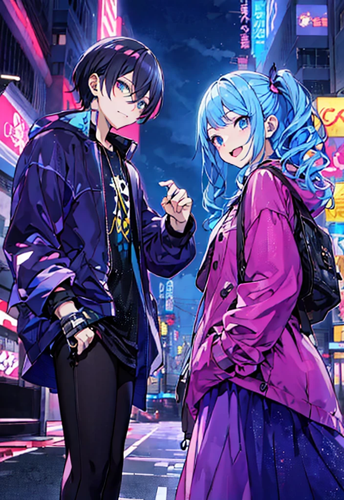 Anime characters standing on city streets，The background is the building, style of anime 4 k, best anime 4k konachan wallpapers, 2 d style of anime, anime wallpaper4k, anime wallpaper4K, 4kanime wallpaper, style of anime. 8K, High quality anime art style, Girly frontline style, modern style of anime, hd anime wallpaper, anime wallpaper