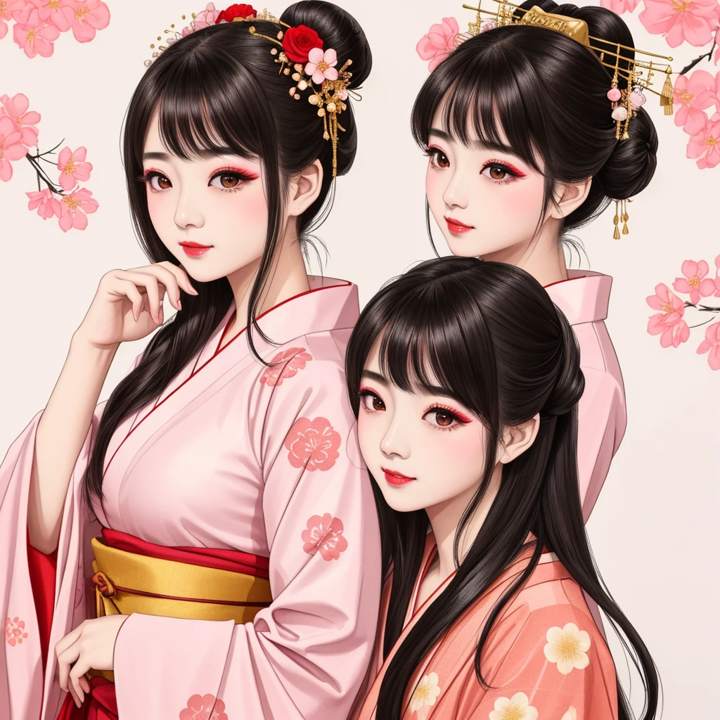 Each has a different expression2People and sisters、(2 girls)、⦅Dancing traditional arts with grace)、((Big Breasts、Small Face、Not exposed))、Highest quality、masterpiece、(Black Hair、Bun Hair)、Brown Eyes、⦅Wide angle、Angle from above the waist、雑誌の表紙のPause、Their gazes are different, staring into the distance⦆、(8K High Quality、masterpiece、High resolution、Realistic and beautiful light and shadow、(Highest quality)、(High Resolution)、(Very delicate and beautiful)、(Beautiful 8k face)、(With a smile、Beautiful eyes)、(Clear skin)、(Soft hair)、(8Head to Body)、(A Japanese style yukata kimono with red, pink and orange floral patterns on a white background, interspersed with gold powder、Wearing a yukata2Beautiful Japanese girls)、((Tanabata decoration background))、((Small Face))、(arms up)、Thin and small nose、(Red lipstick)、(Make your cheeks red)、(Glossy skin)、((Ink painting style))、Very thin eyebrows、Overall ultra-high image quality、(She is wearing maiko-style makeup.)、Whitening、Long and beautiful eyelashes、Glowing Skin、(Red cheeks),Straight nose、masterpiece、Highest quality、whole body、 Eyebrows visible through hair、Bun Hair、Grin、Gal、コGal、Viewer's Eyes、Plaid、Stylish、woman、fine、Pause、
Waiting to start