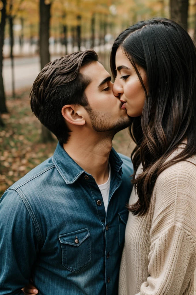 Background of a couple kissing