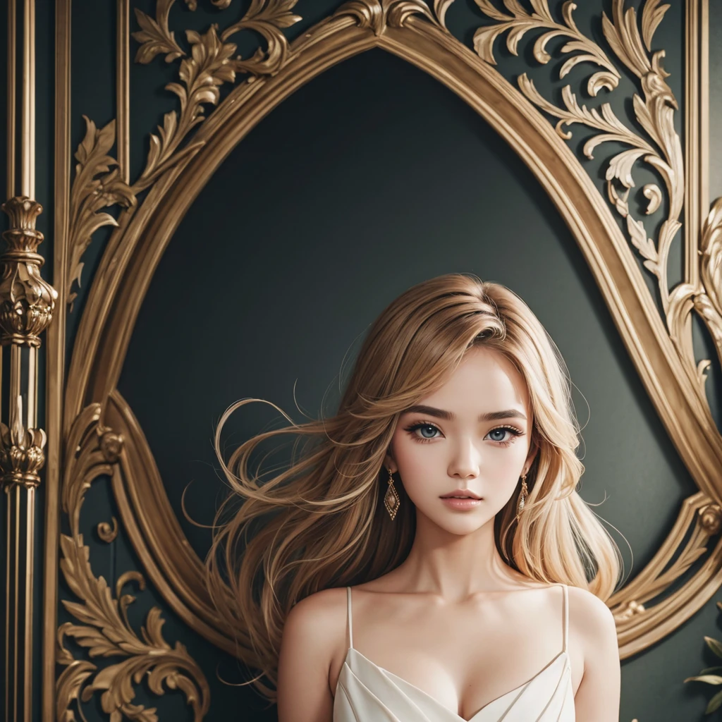 Make an elegant backdrop and put ELLEZY 
