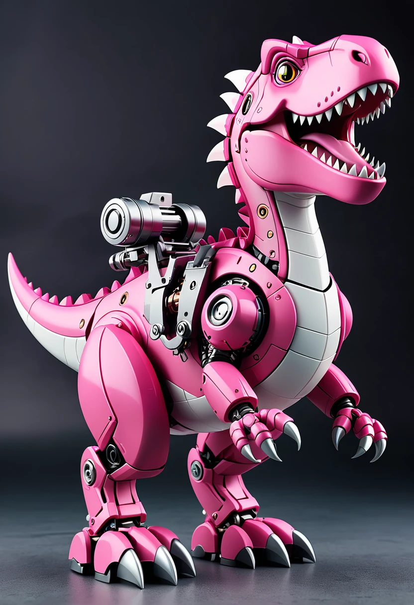 Cute pink mechanical Tyrannosaurus Rex