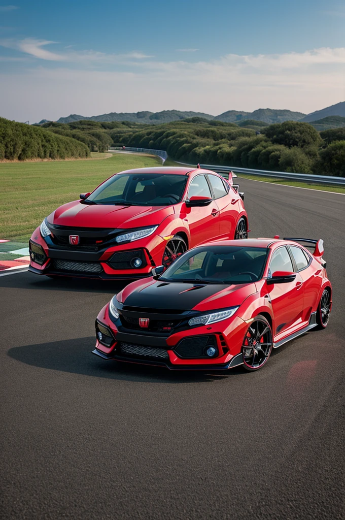 Honda Civic type R, black and red
