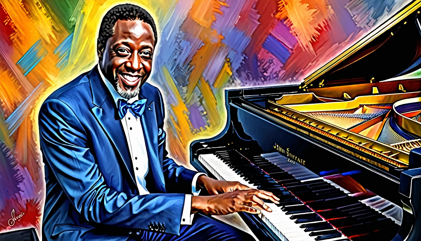  Portrait of energetic jazz piano,, pianist, Portrait Shot,  Digital Paint, A wonderful composition!!!,  Featured Art,  Digital Art, Inspired by John Stewart Curry,