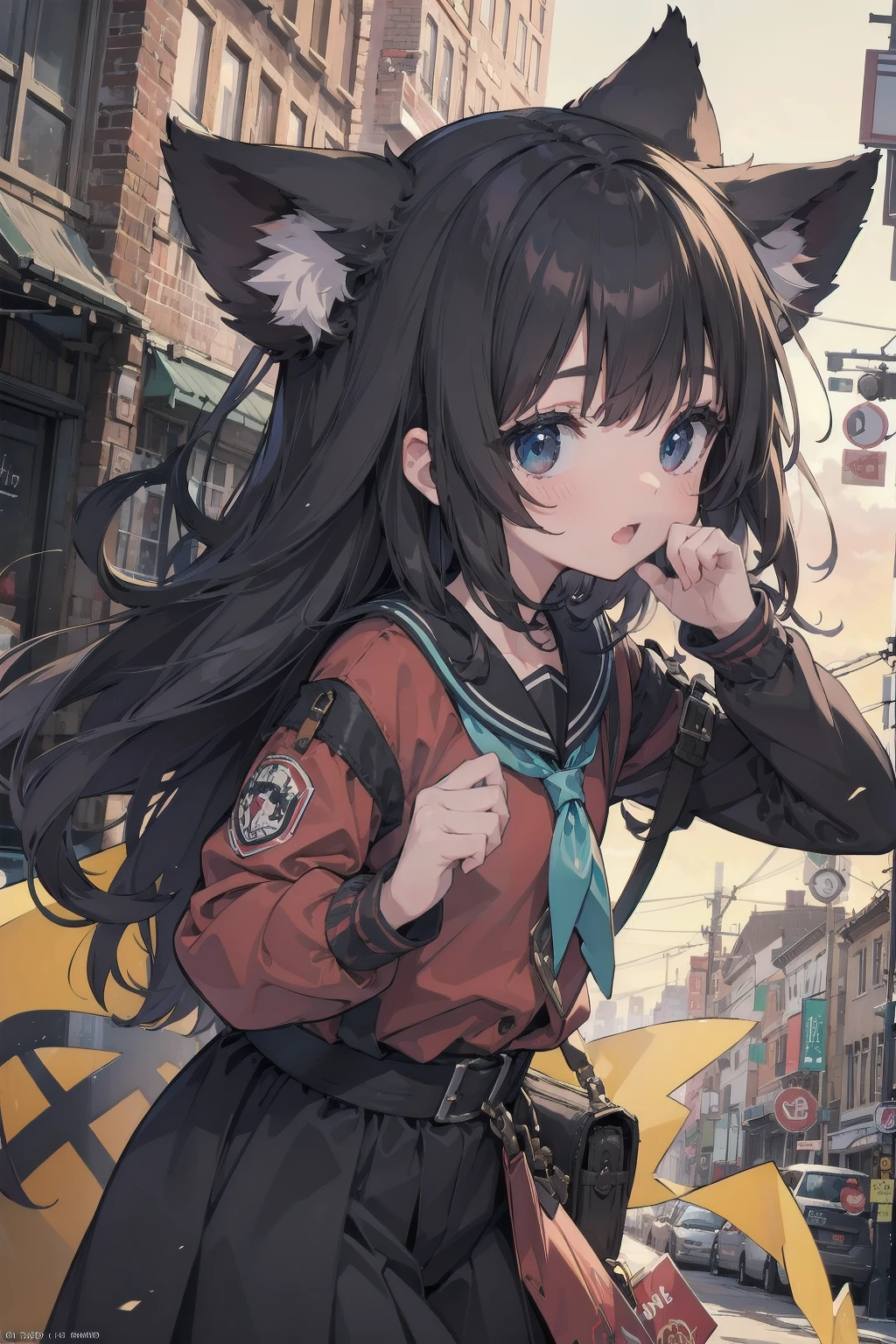 absurd, Absolute resolution, Incredibly absurd, excellent quality, Super Detail, Official Art, Unity 8k wallpaper is damaged. small, Cat, young with Cat ears, Lovely, gaze,