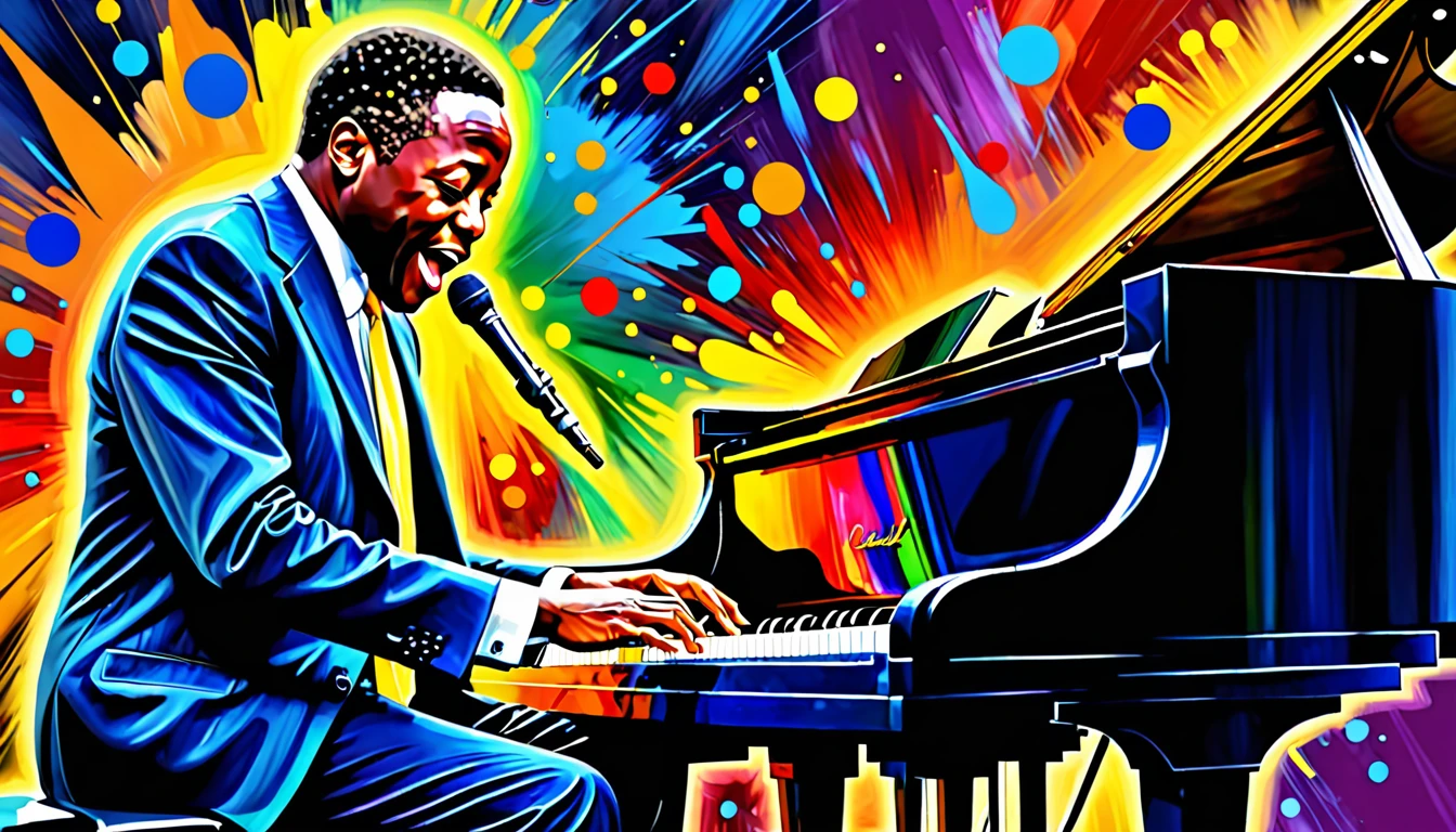  Energetic jazz pianist,   Digital Paint, A wonderful composition!!!,  Featured Art,  Digital Art, Inspired by John Stewart Curry,