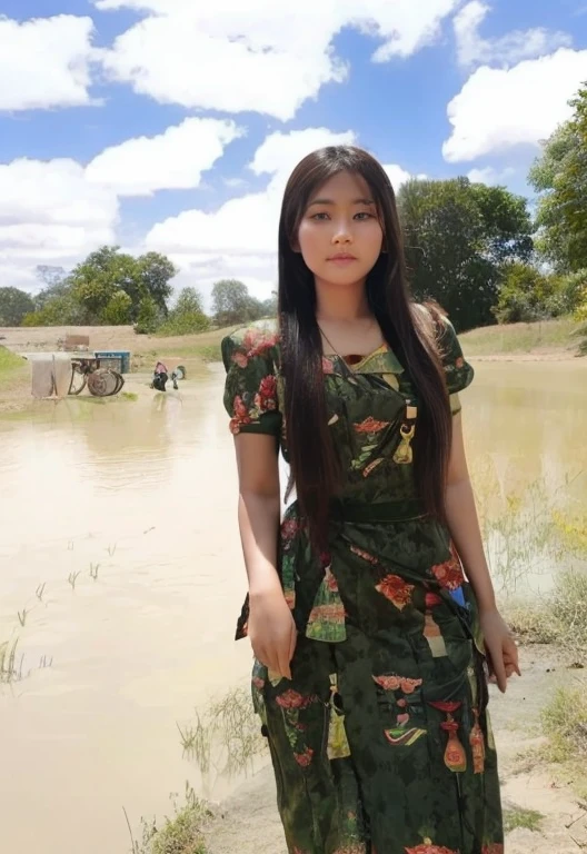 Myanmar girl beautiful full body 3d HD 