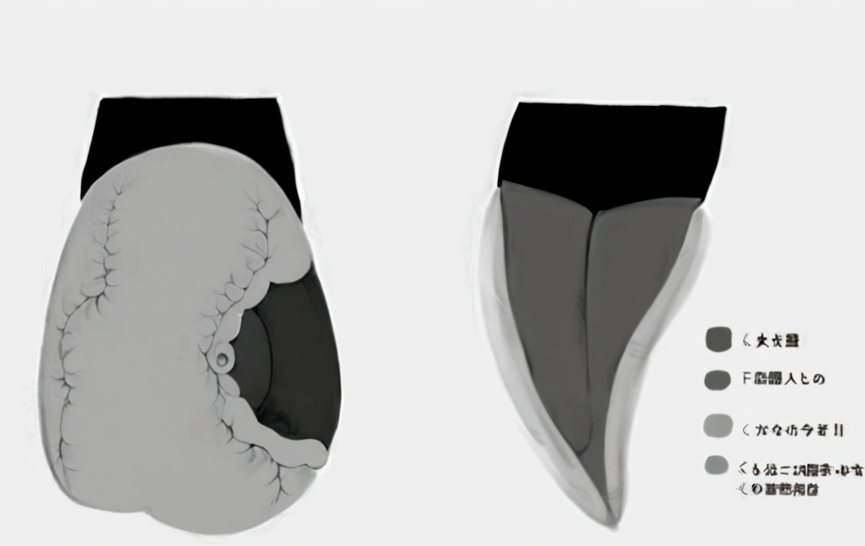 a diagram of the different types of shoes worn, butt shape, internal contours, Fig.1, Fit butt, front and side views, sharp nose with rounded edges, in a marked way, orthovista, Non-pleated section, Symmetrical body features, chiseled features, interventricular foramen, Batoid Shape