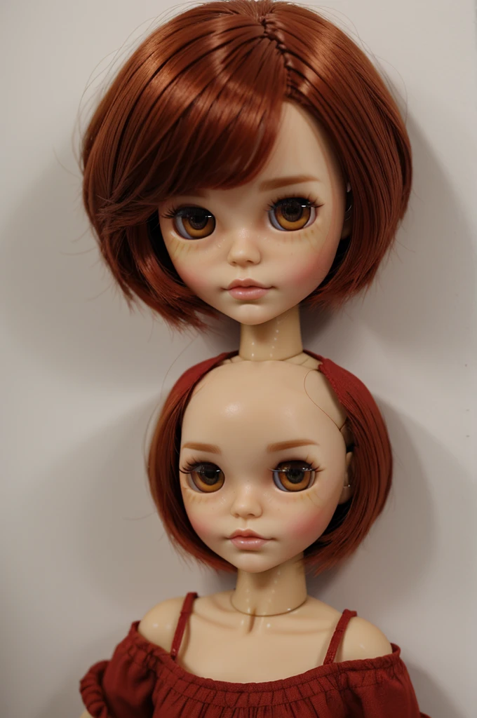 blythe doll, honey eyes, hair red, Short hair and no bangs