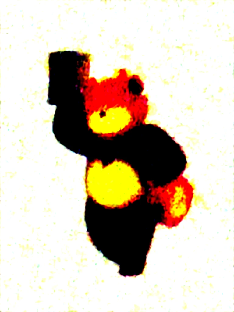 chubby, male, boy, small, bear, high res, furry, lantern, hammer, red helmet, chubby body, sparkles, thunder power, white fur, black fur in the chest, pretty, cute, man