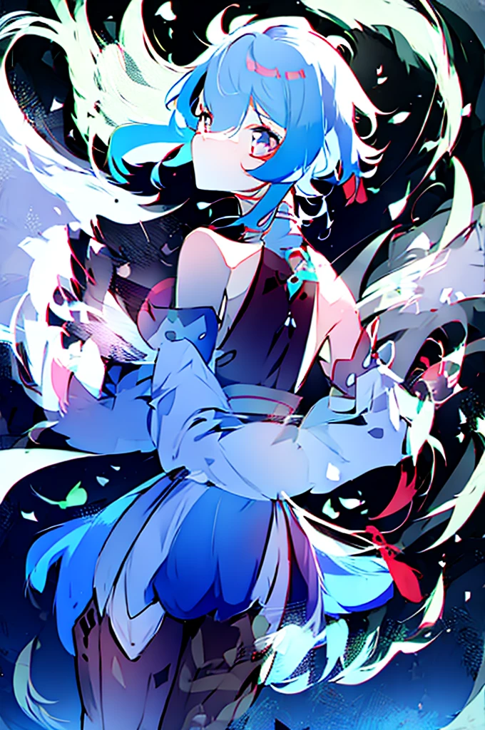 My little pony OC, palette blue hair color, with a blueish white base color, blue wings and strikes on body