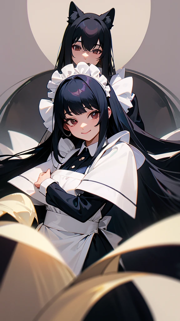 Animal Maid Black Hair Long hair 2 people Back to Back Too much exposure smile