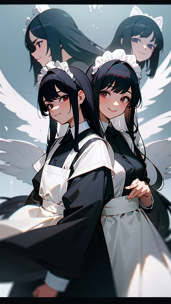 Animal Maid Black Hair Long hair 2 people Back to Back Too much exposure smile