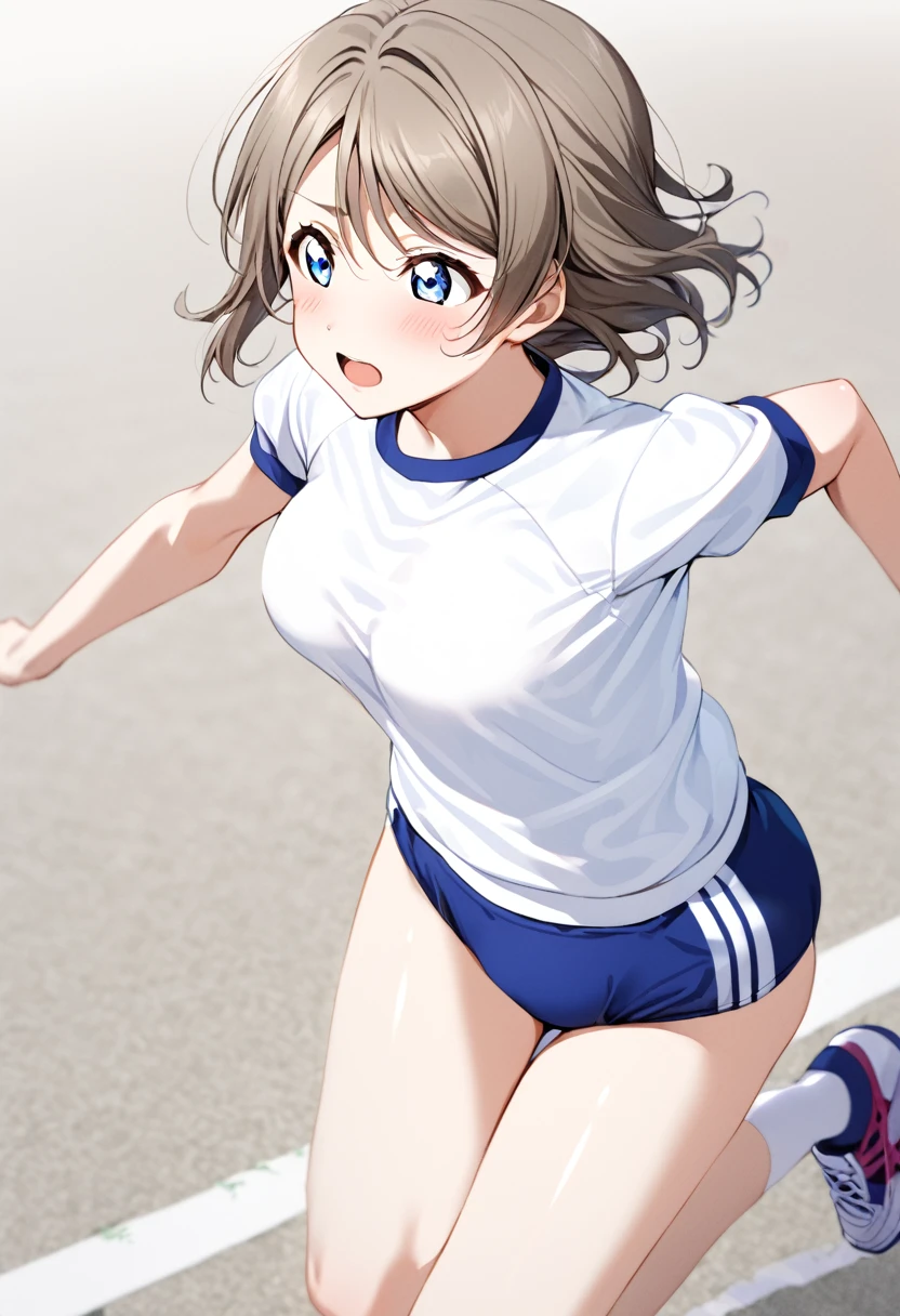 1 girlGirl love live Watanabe You gym uniform bulge buruma  Running