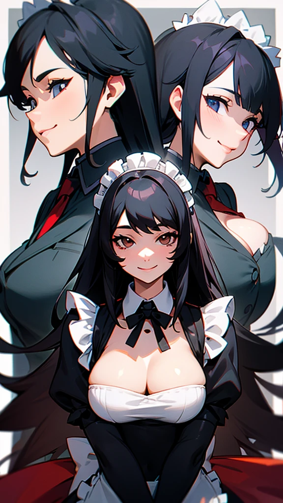Animal Maid　Black Hair　Long hair　2 people　Back to Back　　smile　Big Breasts