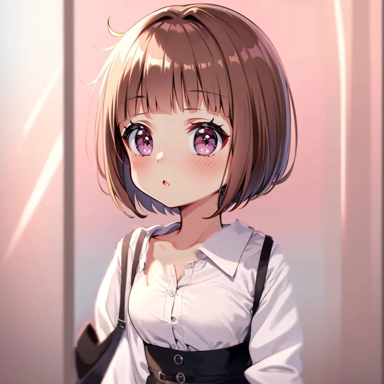 Brown Hair、Fine Deal、The clothes are button-front shirts、Detailed clothing wrinkles and shapes、Beautiful shadows、