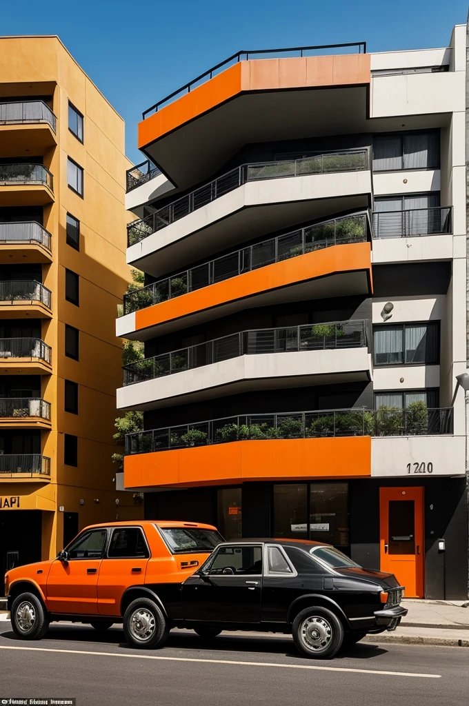 
   - "The black and orange-themed apartment building has always been known for its eccentric residents,with car parking 