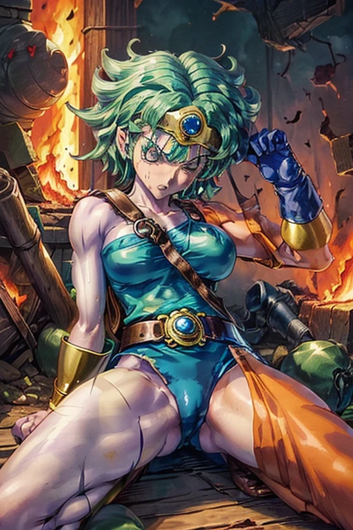 (((Dragon Quest 3 Costume)))、(((Female Hero)))、(((Almost dead)))、(((hang)))、(((suffering)))、(((Your clothes are torn)))、((Make the most of your original images))、((It is violently destroyed))、(((cadaver)))、(((Hanging)))、(((Weaknesses)))、((Bloodstained))、((Stockings are torn))、((Best image quality、8K))、Ultra-high resolution、(((Something sticky is clinging to me)))、(((be hit by a fire attack)))、(((There are many scars)))、(((Desperately endure)))、(((be hit hard)))、(((Fall down)))