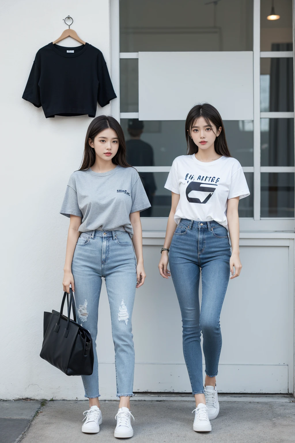 Simple casual style:Choose a solid color or a simple graphic T-shirt,Team yours with jeans and sneakers。You can choose high-waisted jeans to lengthen your legs,Or roll up your trouser legs,Increase fashion sense。This combination is suitable for daily travel,Simple but not simple。