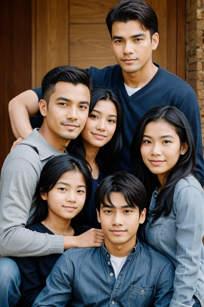 A man with his family