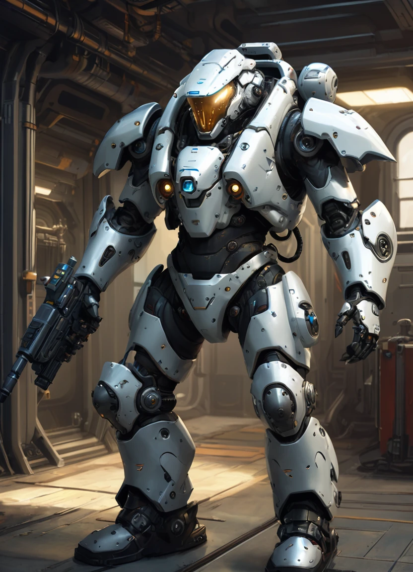 shark in a artificer mech suit