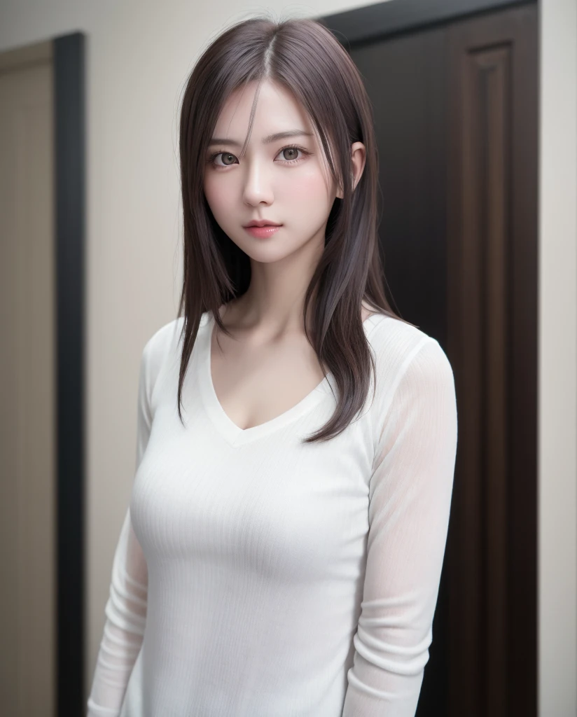 Pretty women, in a white shirt, Upper Full Body Portrait, Perfect face and nice perfect face, Surreal concept, 8K resolution, photographic quality, Posing for a photo, photographrealistic,