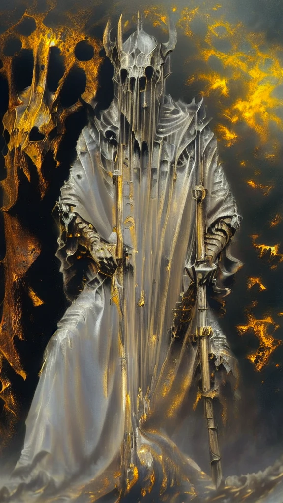 analog style, ((intricate details)), dark lighting, (broken lord), (intricate), 1man, solo, ((ghost horseman)), sitting on a ((ghost creature)), ((gold enhanced armor)), (gold plates), (spear), (chariot), dynamic pose, intricate, complex, Helios 44-2, swirly bokeh, trending on artstation, sharp focus, studio photo, intricate details, highly detailed, sharp, dnd character portrait, (oil on canvas), perfect lighting, Masterpiece, detailed background, portrait by artgerm and greg rutkowski, cinematic lighting, 8k