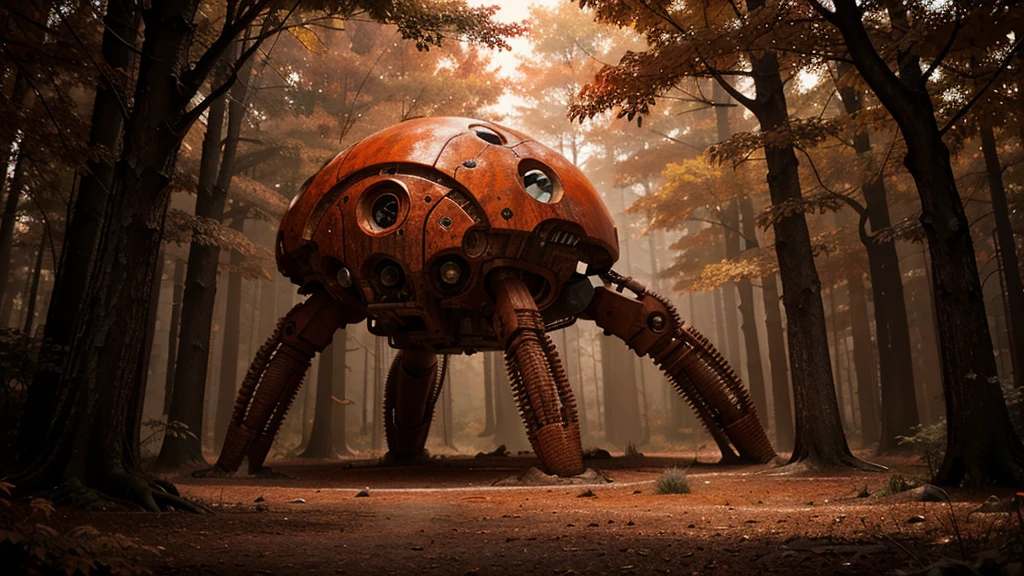 biomechanical alien forest, unknown planet, red - orange atmosphere