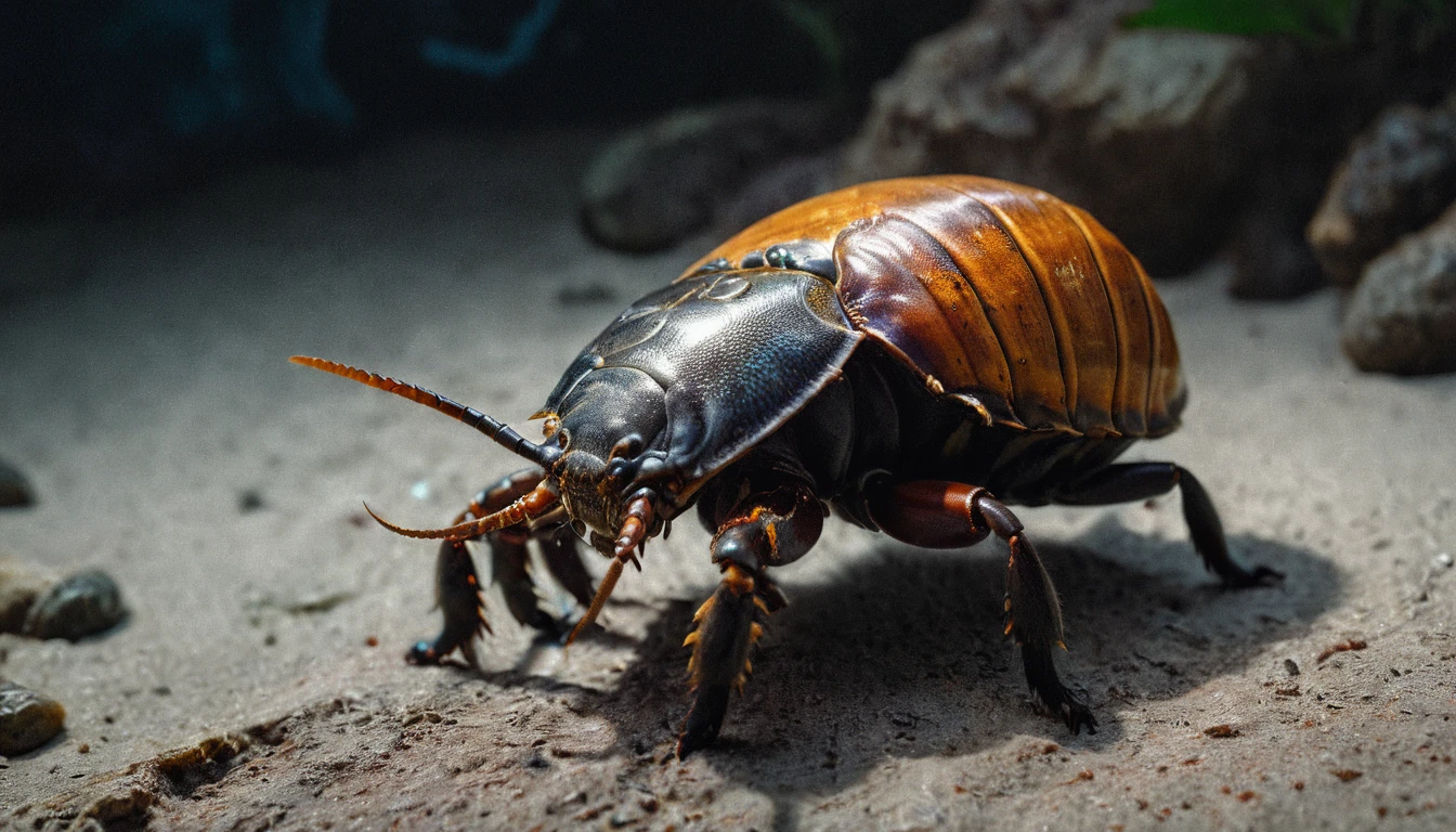 A [Hermit crab|Cockroach]-[Snake|Hercules beetle] creature, sharp teeth, long fur, highly detailed, strong colors, strong contrast, intricate details, volumetric light, (hyperdetailed), 8k hdr, lot of details, high quality, soft cinematic light, dramatic atmosphere, atmospheric perspective, subsurface scattering, transparency, Hyperrealistic, analog style, realistic, film photography, sharp focus, photography, photorealism, photorealistic, soft focus, surreal lighting, heavy shadow, Cinematic, Masterpiece, half body portrait, dramatic shadow evocative analog film noise, half body portrait, cinematic, movie still, captured in the style of Sony Alpha A7 III camera