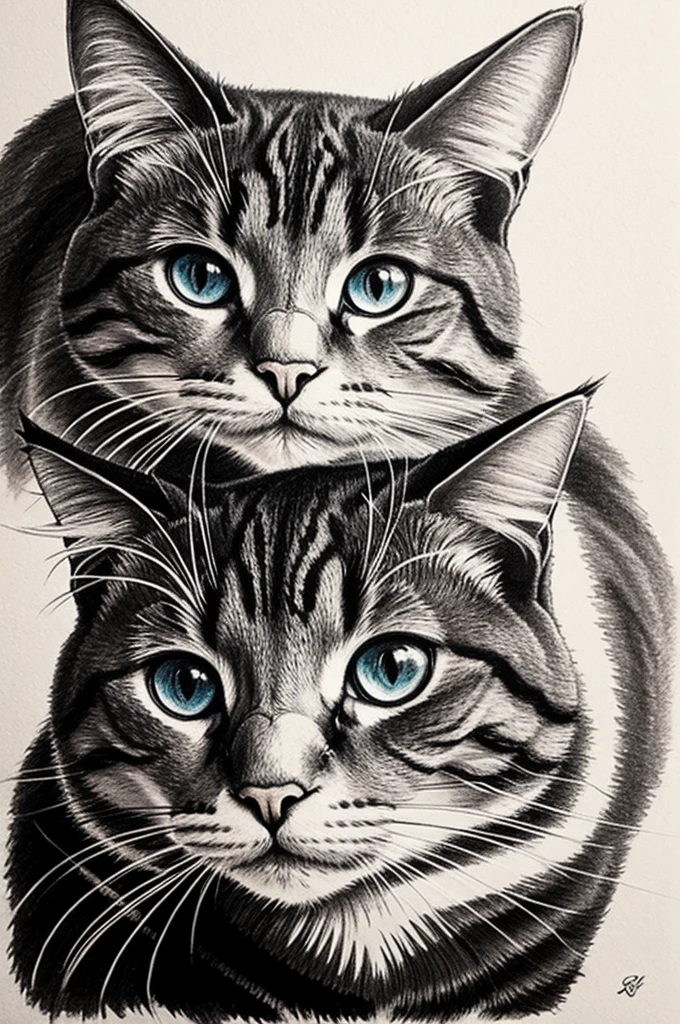 abstract cat drawing
